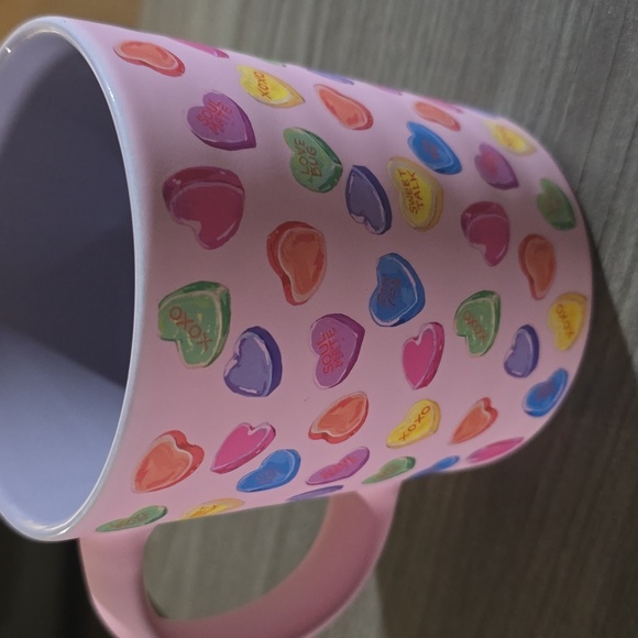 austin & ash valentine's day pink conversation hearts ceramic Nwt - Picture 2 of 5